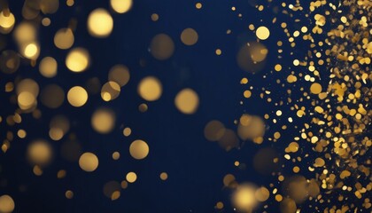 'Christmas golden foil navy blue blue. bokeh gold background holiday particles light appearance....