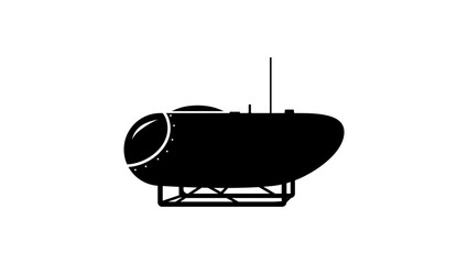 Batiskaf emblem, black isolated silhouette