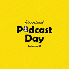 International podcast day banner, International podcast day poster vector graphics