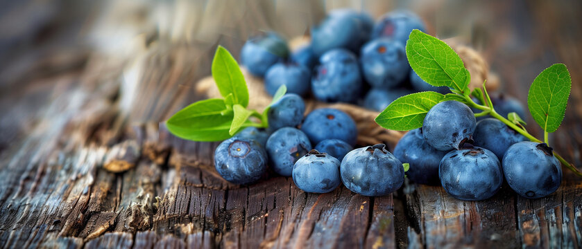 blue berries fruit background with copy space