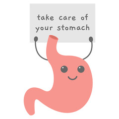 Cute Stomach Organs Character Vector