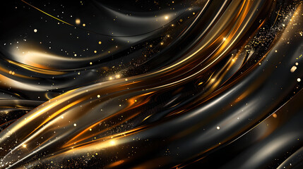Obraz premium Luxurious black and gold texture. Background, wallpaper.