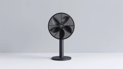 Stand fan in 3D rendering on white background
