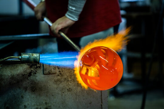 Murano glass blowing