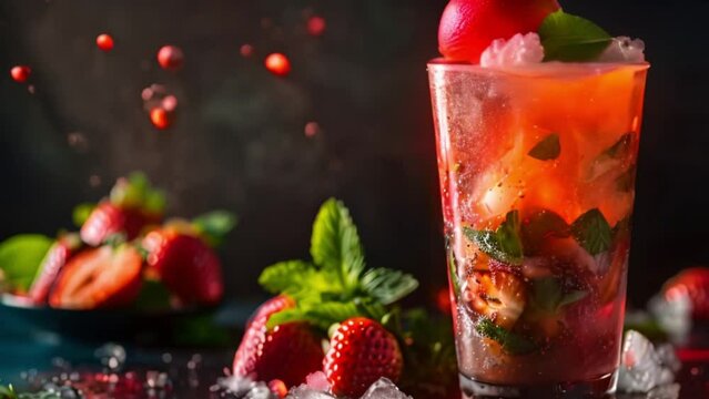 video strawberry mojito with shaved ice