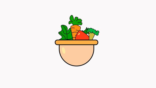 vegetable food footage for animation, icon, template, design, website, etc