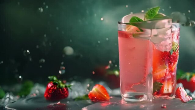 video strawberry mojito with shaved ice