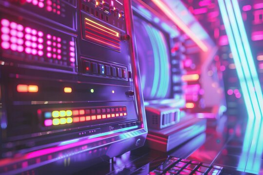 Visual content for social media featuring iconic retro typography from the 1980s, complete with neon colors and metallic effects, suitable for throwback campaigns