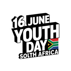 Youth Day South Africa 16 june with south african flag background.