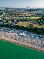 aerial view of Numana and Marcelli beach, Marche, Italy