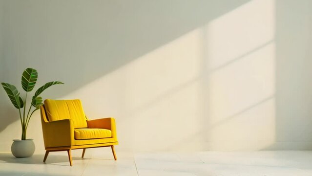 video modern with yellow armchairs