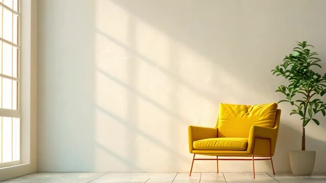 video modern with yellow armchairs