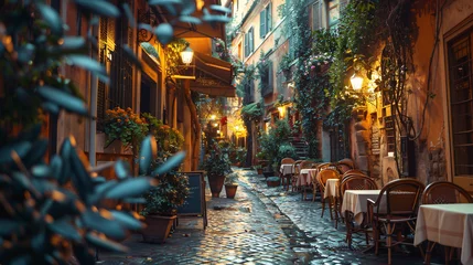Zelfklevend Fotobehang Beautiful street in Rome Italy. © Hassan