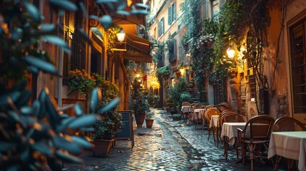 Poster Beautiful street in Rome Italy. © Hassan