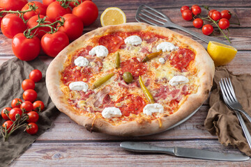 pizza with tomatoes