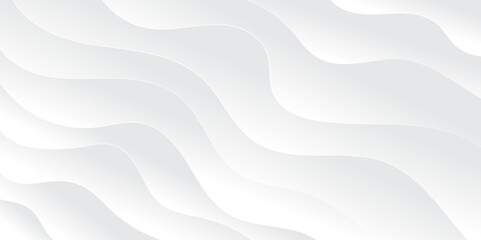 Abstract white and light gray wave modern soft luxury texture with smooth and clean vector subtle background illustration.	