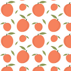 Seamless peach pattern, peaches pattern, summer fruit pattern