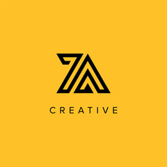 Alphabet Letters ZA AZ Creative Luxury Logo Initial Based Monogram Icon Vector Elements. - obrazy, fototapety, plakaty