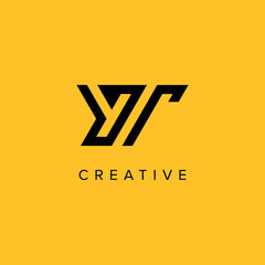 Alphabet Letters YT TY Creative Luxury Logo Initial Based Monogram Icon Vector Elements.