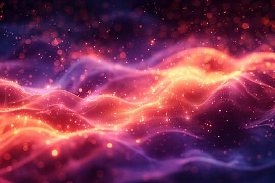 Colorful abstract illustration with waves and stars 8k hi-res cosmic wallpaper background