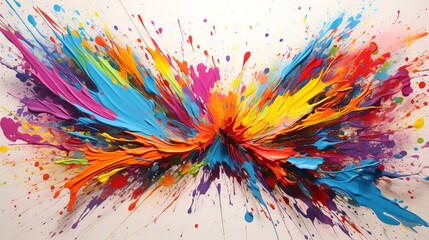 Colorful abstract painting with bright and vibrant colors.