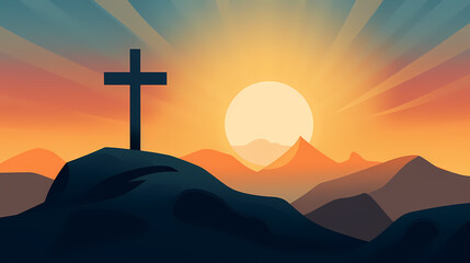 Cross background with copy space, Christian cross