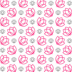 Lotus flower sensitive trendy multicolor repeating pattern vector illustration background design