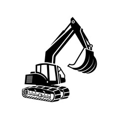 excavator vector logo black color