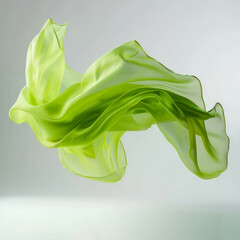Explore the stylish allure of green flowing cloth, its smooth movement and textured design evoking elegance. AI generative.