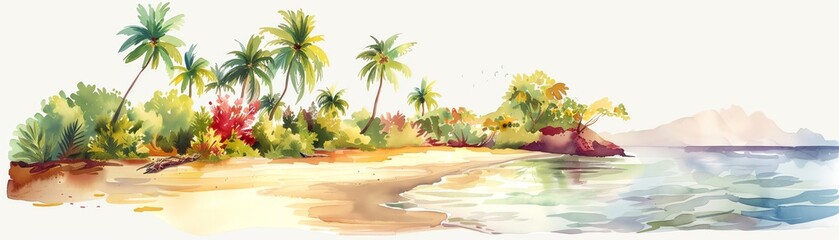 deserted island with a shipwreck, palm trees and treasure map, adventure style, mysterious and isolated, tropical beach