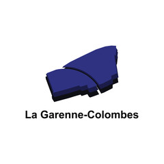 Le Garenne Colombes City of France map vector illustration, vector template with outline graphic sketch design