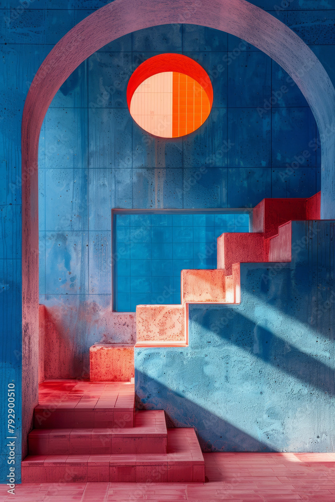Poster a scene showing a series of minimalist posters, each featuring a different geometric arrangement of