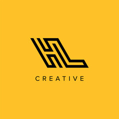 Alphabet Letters HL LH Creative Luxury Logo Initial Based Monogram Icon Vector Elements.