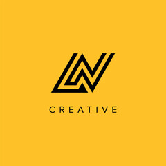 Alphabet Letters LN NL Creative Luxury Logo Initial Based Monogram Icon Vector Elements.
