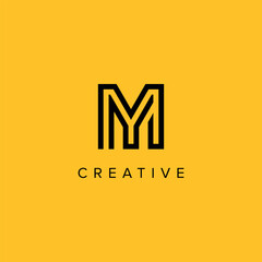 Alphabet Letters MY YM Creative Luxury Logo Initial Based Monogram Icon Vector Elements