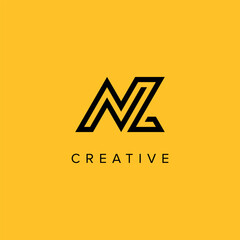 Alphabet Letters NL LN Creative Luxury Logo Initial Based Monogram Icon Vector Elements.