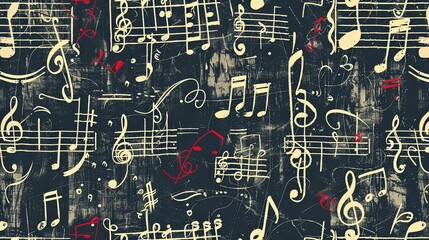 Music notes pattern background