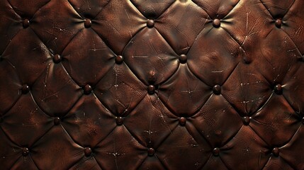 brown leather upholstery with button pattern background