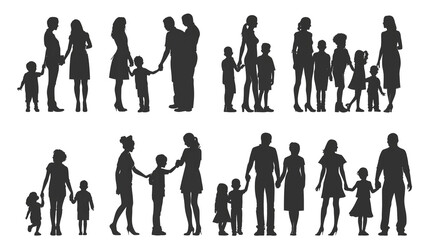 Set of families silouhettes