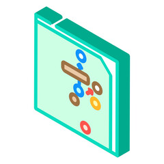 triple peel croquet game isometric icon vector. triple peel croquet game sign. isolated symbol illustration