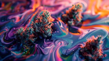 Psychedelic cannabis background
