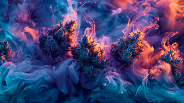 Psychedelic cannabis background