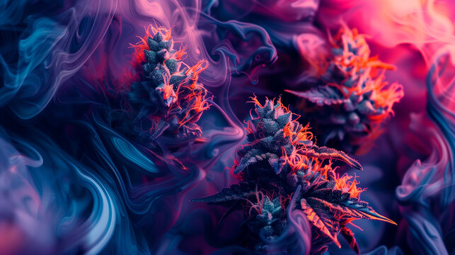 Psychedelic cannabis background