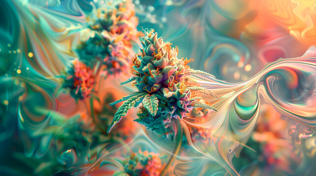 Psychedelic cannabis background