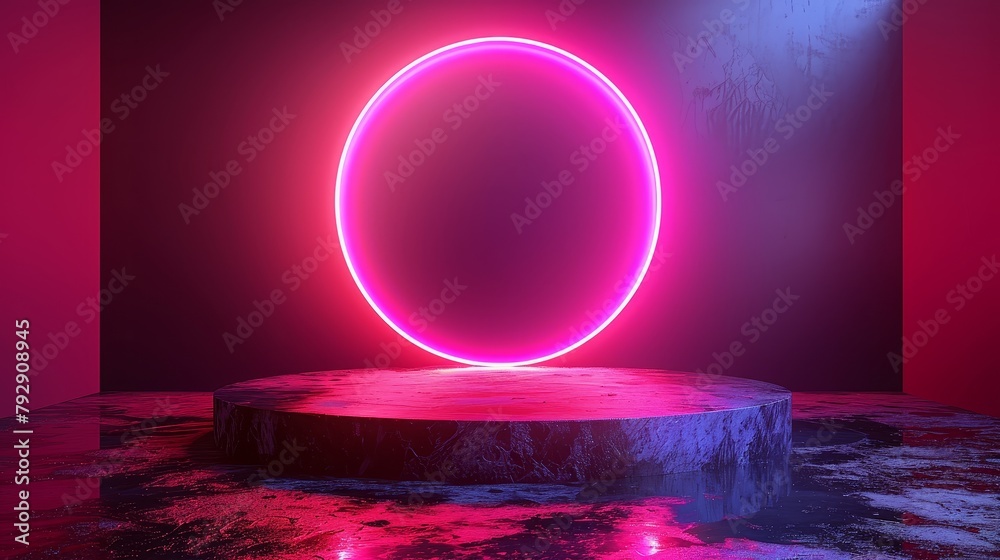 Poster this empty podium modern illustration is isolated on a purple background - it is shaped like an exhi