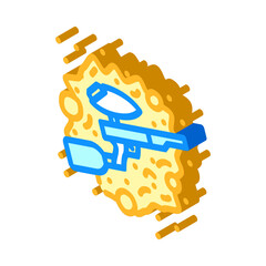 team paintball badge game isometric icon vector. team paintball badge game sign. isolated symbol illustration