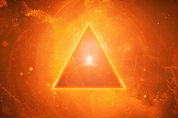 Triangular shape neon glowing laser futuristic sci-fi background, abstract 3d wallpaper concept illustration