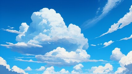 大空に大きい雲 - obrazy, fototapety, plakaty