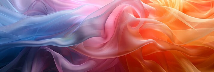 Obraz premium Swirling Rainbow Organza Elegance in Ethereal Light