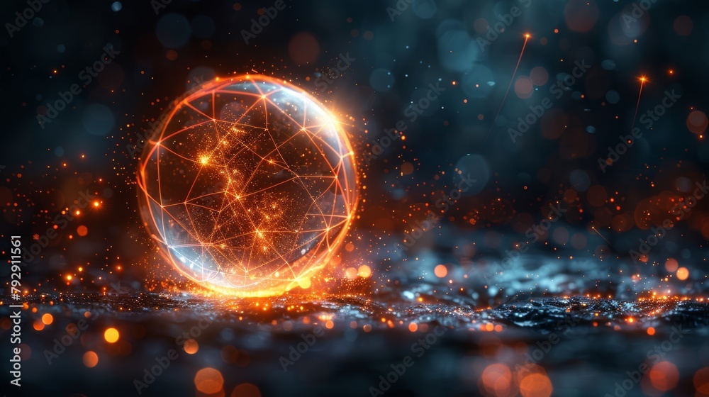 Poster A concept of quantum computing, depicted as an image of a futuristic sphere with an element of technology